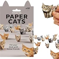 DIY Paper Cats Origami Kit, 50 Sheets 3D Cat Paper Craft Kit, 3D Paper Models Decorative Paper Craft Set,Fun DIY Animal Origami, Cute Desk & Home Decor, Gift for Cat Lovers (Cat)