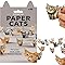DIY Paper Cats Origami Kit, 50 Sheets 3D Cat Paper Craft Kit, 3D Paper Models Decorative Paper Craft Set,Fun DIY Animal Origami, Cute Desk & Home Decor, Gift for Cat Lovers (Cat)