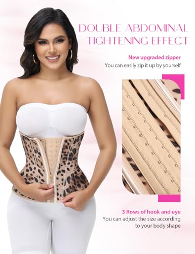 Image of SHAPSHE Waist Trainer for Women Tummy Control Workout Waist Cincher Corset Shapewear Postpartum Body Shaper with Zipper Hook