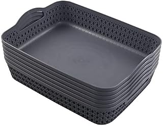 Leendines A4 Paper Trays, Plastic Storage Basket Trays Set of 6
