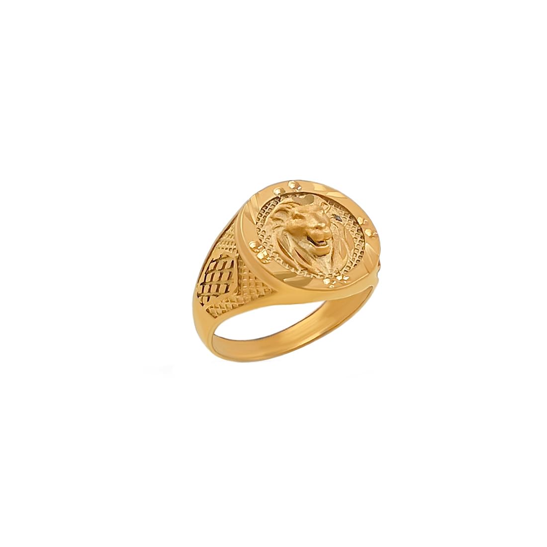 Gold-Plated Brass Lion Face Logo Ring for Men And Boys-image-22