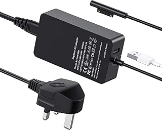 Surface Pro Charger, CIVIE 65W 15V 4A Surface Laptop Charger Power Supply for Surface Laptop 1/2/3/4, New Surface Pro 8/7/6/5/4/3/X, Surface Go 1/2, Surface Book 1/2 Charger Adapter with USB port
