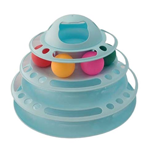 Brinquedo Pet Torre de 4 Níveis Bolinhas Para Gatos Interagir e Divertir Love Pet Azul