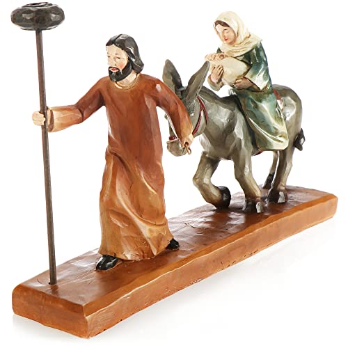com-four® Krippenfiguren mit Kerzenhalter - christliche Weihnachtsdeko - Aufsteller aus Polyresin - Maria, Josef und Jesus auf Esel - Flucht nach Ägypten (Krippenspiel - braun) com-four® Krippenfiguren mit Kerzenhalter - christliche Weihnachtsdeko - Aufsteller aus Polyresin - Maria, Josef und Jesus auf Esel - Flucht nach Ägypten (Krippenspiel - braun)