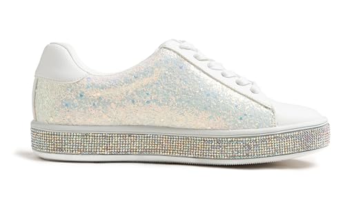 Image of FEVERSOLE Women's Fashion Sparkle Platform Rhinestone Party Holiday Wedding Sneakers