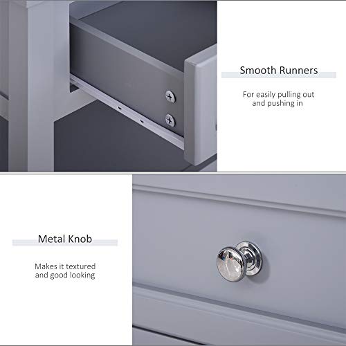 Homcom Accent End Table, Sofa Side Table With Storage Drawer And Bottom Shelf For Living Room, Bedroom, Grey #TOP4