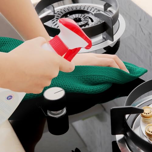 Image of Homaxy 100% Cotton Waffle Weave Kitchen Dish Towels, Ultra Soft Absorbent Quick Drying Cleaning Towel, 13 x 28 Inches, 8-Pack, Dark Green