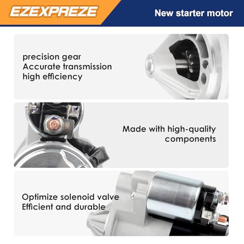 Image of Ezexpreze 17749 Jeep Starter Replacement New for 4.0L 1999-2001 Cherokee, 1999-2002 Grand Cherokee TJ, 1999-2004 Wrangler, L6, 56041012AB AC AD SMT0077 410-48052 17749N 336-1691A M001T84381 12V 1.6kW