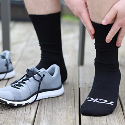 Tck 6 Pair Work & Athletic Crew Socks (White, Large) #TOP2