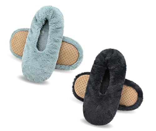 DICUIRD Ballerina House Slippers for Women, Anti-Skid Comfy Warm Ballet Style Slippers