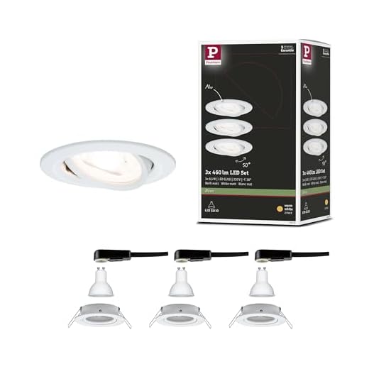 Paulmann Einbauleuchte LED Nova rund 6,5W GU10 Weiß IP23 sprühwassergeschützt 3er-Set schwenkbar