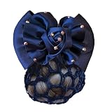 Equetech Rosetta Da Dressage Con Fiocco A Clip E Rete (Blu Navy/Oro Rosa)