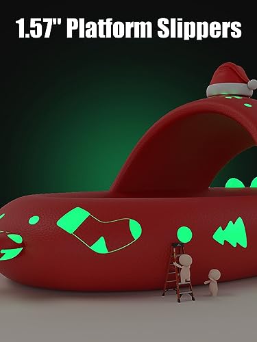 Zureto Christmas Edition Shark Slides, Cloud Shark Sandals 3D Cartoon Christmas Shark Slippers for Women Men3