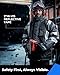 toolant High-Visibility Safety Jackets for Men - Waterproof, Reflective, Insulated, Multiple Pockets - Ideal for Work, Construction, Outdoor Activities - Black, M