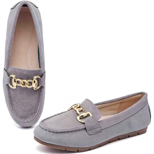 ABEJOJO Women's Loafer Shoes, Comfortable Slip on Casual Flat Penny Shoes for Walking, Driving, Dressy