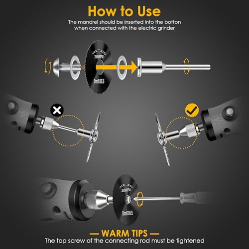 Kuenuilr Black Cutting Wheel Set Compatible with Plastic 44pcs for Rotary Tool, HSS Circular Saw Blades 6pcs, Resin Cutting Discs 20pcs, 545 Diamond Cutting Wheels 10pcs