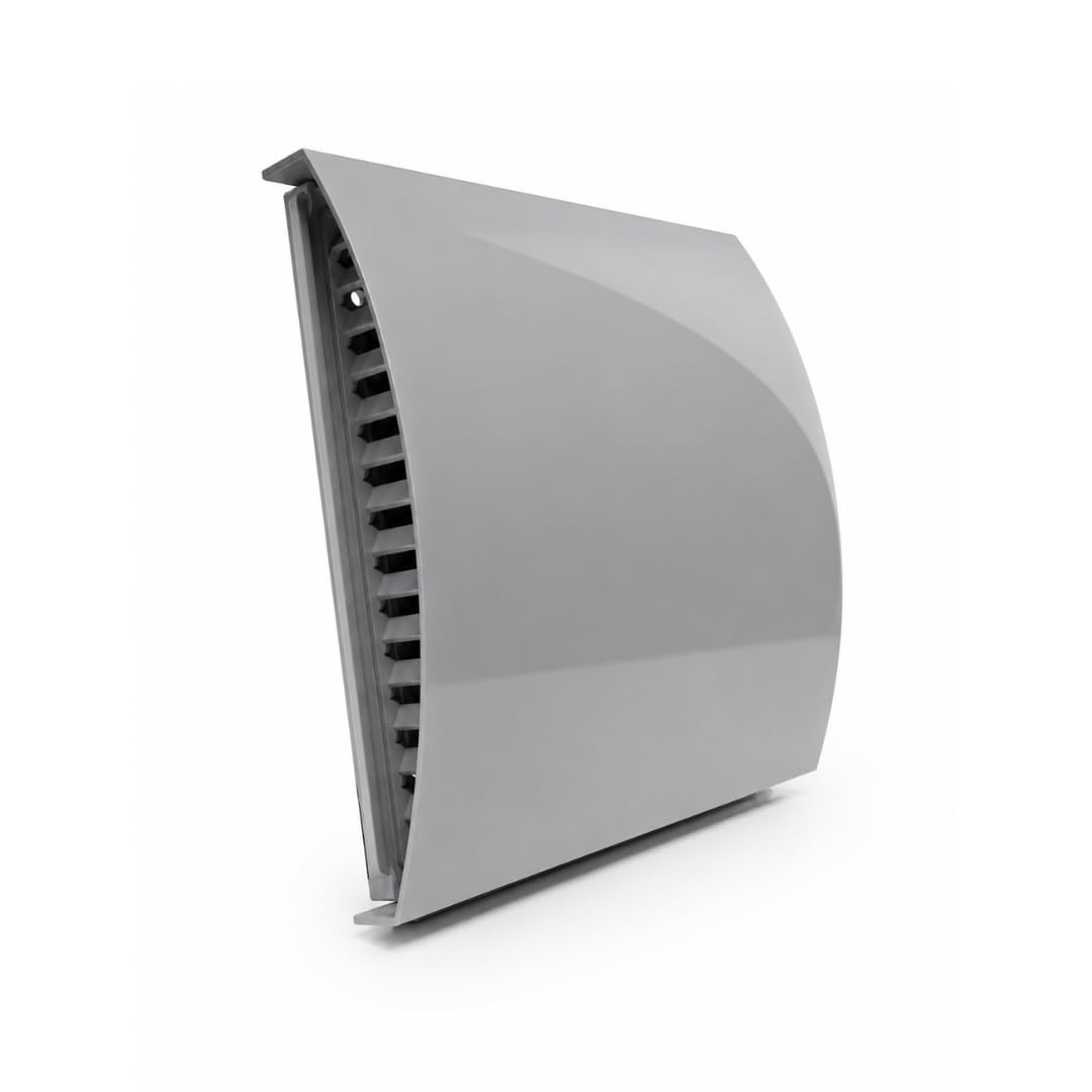 Fantronix Grey 100 Mm (4”) Wall Vent Cover – Wind & Sound Reducing Baffle With Draft Exclusion For Extractor Fans & Heat Recovery