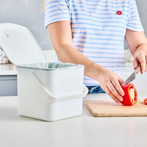Minky-Homecare-Kitchen-Compost-Bin--Countertop-Food-Waste-Caddy-with-Easy-Wipe-Clean-Interior--Made-in-The-UK-35L-09-gal-White
