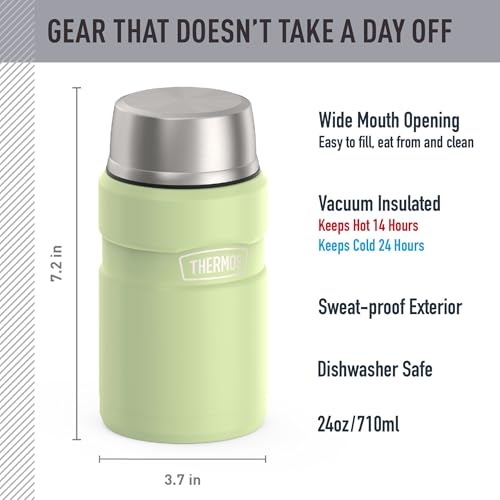 Image of THERMOS Stainless King Vacuum-Insulated Food Jar, 24 Ounce, Matte Green