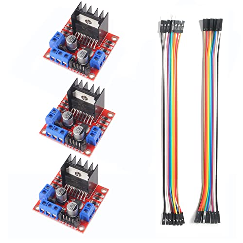 3 STÜCKE L298N Motor Drive Controller Board Dual H Bridge DC Roboter Schrittmotor Kompatibel mit Arduino Electric Projects, Smart Car Robot Cover
