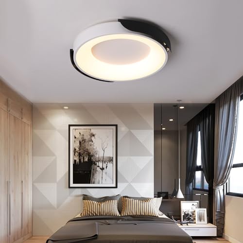 Éclairage de plafond circulaire noir et blanc aux finitions soignées