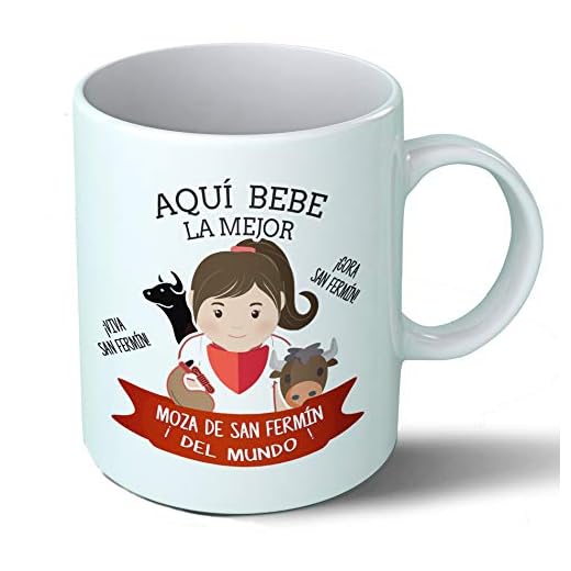 Planetacase - Taza moza de San Fermin - Regalo Pamplona Corredores Ceramica Taza café 330 mL