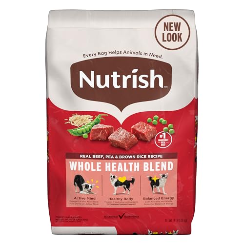 Nutrish Real Beef, Pea & Brown Rice Recipe Whole Health Blend Dry Dog Food, 14 lb. Bag, Packaging May Vary (Rachael Ray)