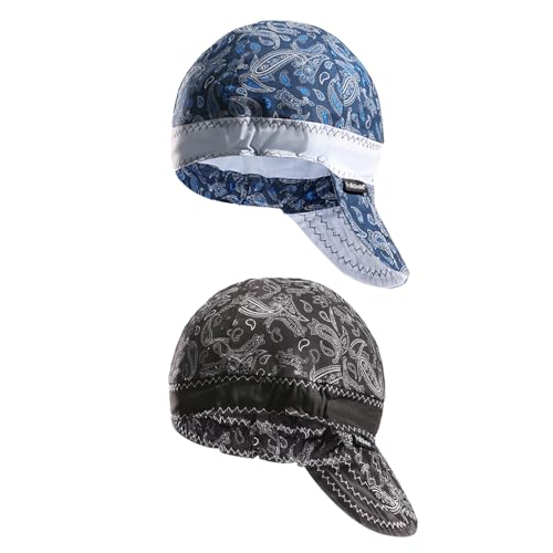 Image of Fullsheild Reversible Welding Cap OneSize Flame Resistant Cotton Welder Hat Hood FR High Crown 2 pcs