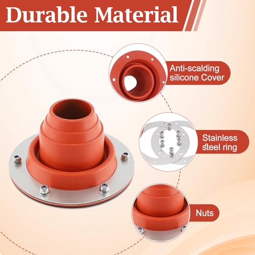 F Fityle Silicone Tent Vent Fire Resistant Round Hole Base for Outdoor Camping StyleA, Style a Red, 16x9cm/6.30x3.54inch - Image 3