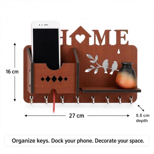 Image of Sehaz Artworks Key Holder for Home Decor Stylish Without Drill - 27x16 CM | Key Holder For Home Without Drill, Key Stand For Wall, Key Holder Wall Mount, Key Hangers For Wall, Keychain Holder For Wall