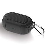 WQNIDE for Bose QuietComfort Earbuds Silicone Case, Soft and Flexible Scratch/Shock Resistant Cover for True Wireless Bluetooth Earphones with Carabiner (Black)