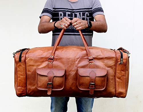 Large Leather Duffle Bags for Men & Women - 30 Inch Oversized Travel Weekender Bag2