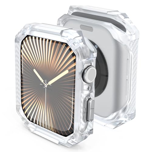 BUITFOU For Apple Watch ケース 46mm アップルウォッチ TPU 保護ケース Series 11/10 対応「メカニカルさ」カーボンろう付けパターン TPU素材 落下 衝撃 吸収 すり傷 防止 耐衝撃 米軍 MIL規格(46mm,