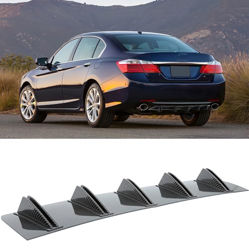 DREAMOTOR 31" Car Rear Bumper Lip, Universal Rear Diffuser Shark Fin Style Bumper, Wing Spoiler Splitter Spoiler Compatible with Honda Civic Accord VW Lexus Cadillac Chevy Toyota Nissan Ford Dodge