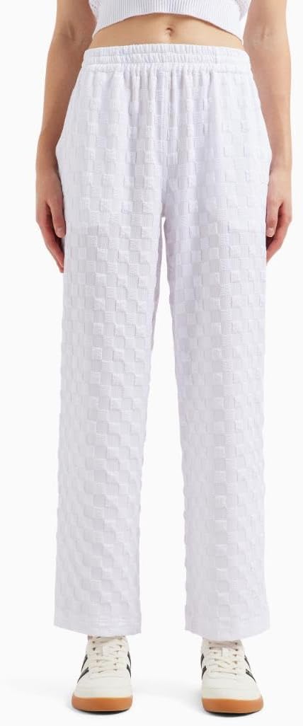 Armani Exchange Women's Poly Spandex Jacquard Check Pants