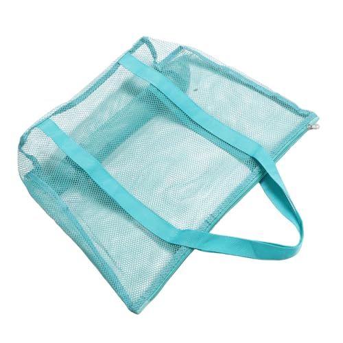VICASKY Heavy Duty Mesh Tote Bag for Beach Travel and Sports Large Capacity Sandproof Storage Zipper Transparent Design for Easy Visibility and Organization