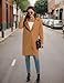Omoone Women's Winter Wool Blend Coat Notch Lapel Mid Long Single Breasted Pea Coat Jacket Outwear(2629-CamelX1-L)