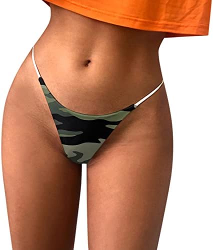 G String Thongs For Women Camo Thongs Women Sexy G Strings Camouflage Panties High Waist Underwear Thong String Tangas T Back Soft Lingerie Briefs Thongs For Women Breathable Low Rise