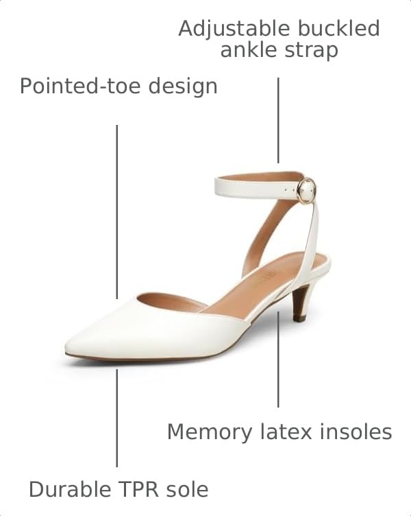 Image of DREAM PAIRS Kitten Heels for Women Low Heel Dress Shoes Wedding Dress Closed Toe Pump Shoes Luna