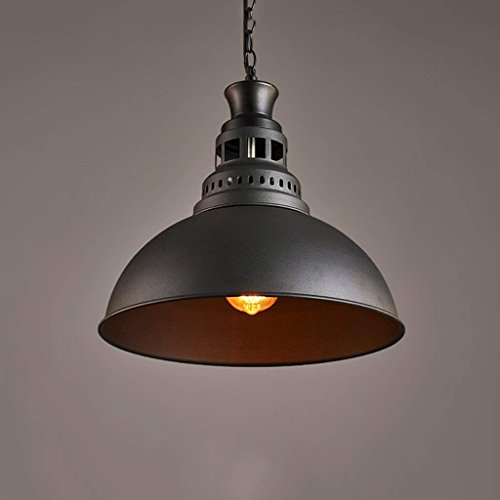 Lustre industriel rétro en fer forgé noir style nordique pour loft et café