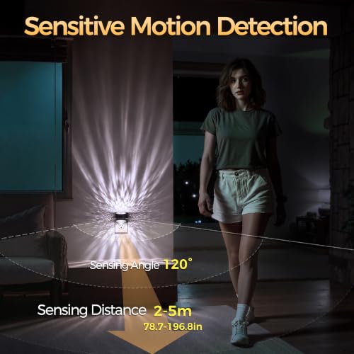 Image of Briignite Motion Night Light Projector Dimmable 3 Colors Warm Rotatable | night lights plug into wall, dusk to dawn & motion sensor, 180rotating, 3000K 5000K amber bedroom hallway bathroom decor