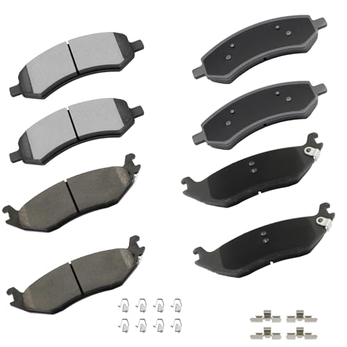 Image of cciyu D1084 D898 Brake Pads w /Hardware Front Rear Disc Brake Pad Set | Fit For Chrysler For Aspen 2007-2009,For Dodge For Durango 2007-2009,For Ram 1500 2006-2010,For Ram For 1500 2011-2018