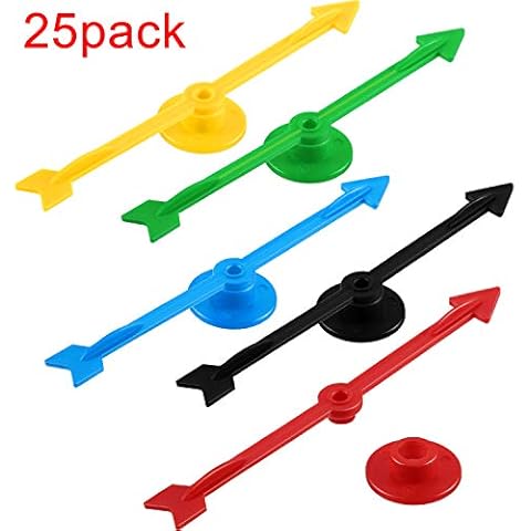 4 Inch Arrow Spinners Plastic Arrow Spinner in 5 Colors for School, Board Spinner(25 Pieces) Cover