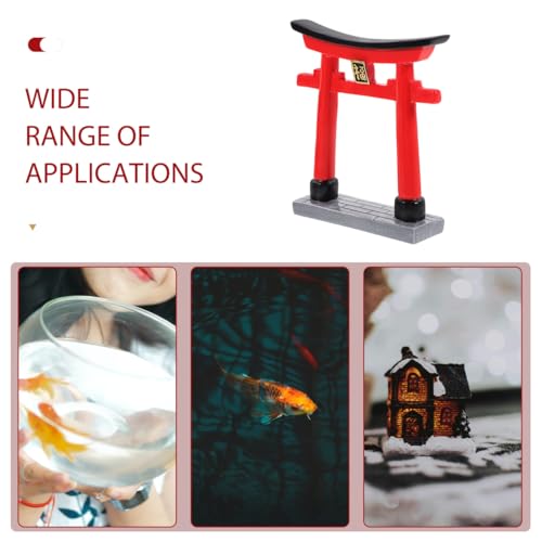 Image of POPETPOP Japanese Torii Gate Aquarium Decor Statue Chinese Miniature Zen Garden Accessories Bonsai Mini Shinto Shrine Sculpture Micor Landscape Decorations Fish Tank Ornaments