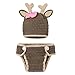 FYMNSI Neugeborene Fotografie Outfit Niedliche Weihnachten Rentier Kostüm Baby Mädchen Jungen Unisex Foto Requisiten Gestrickt Häkeln Hirsch Hut Strickmütze Hose 2tlg Säugling Fotoshooting Set
