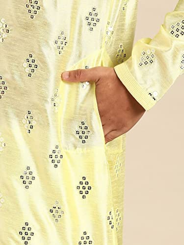 Image of Rajubhai Hargovindas Men's Jacquard Work Kurta Set