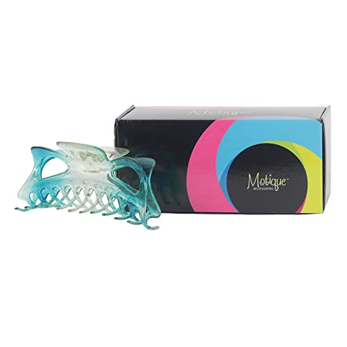 Pinza Jumbo para Cabello de Mujer Extra Grande con Diseño Jaspeado (Brillo Turquesa) miniatura 4