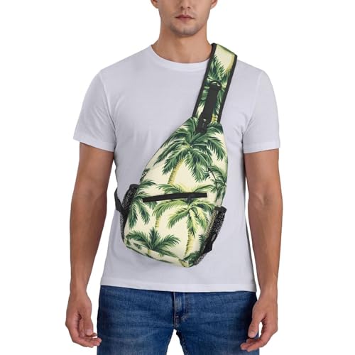 Morrales de senderismo sling bag con diseño Green Palm Tree miniatura 7