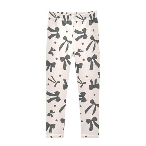 Black Cute Bow Girls Leggings,Workout Leggings for Girls Toddler Athletic Leggings Size for 3-10T