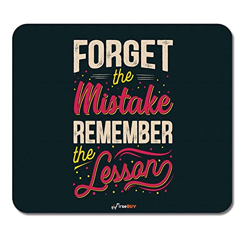 Image of Rectangle Mouse Pad, Anti Slip Rubber Forget the Mistake Remember the Lessons Mousepads Desktops Gaming Mouse Mat Customized Designed for Home and Office, 8.6 X 7.08 Inches